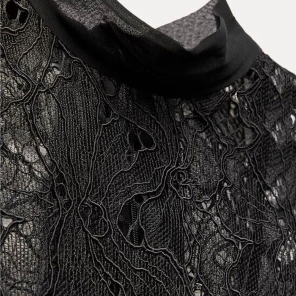 NWT Zara Mixed Jumpsuit with Lace-ZW Collection, Black, Size L